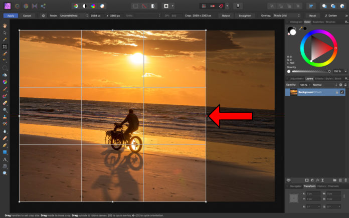 affinity photo crop layer