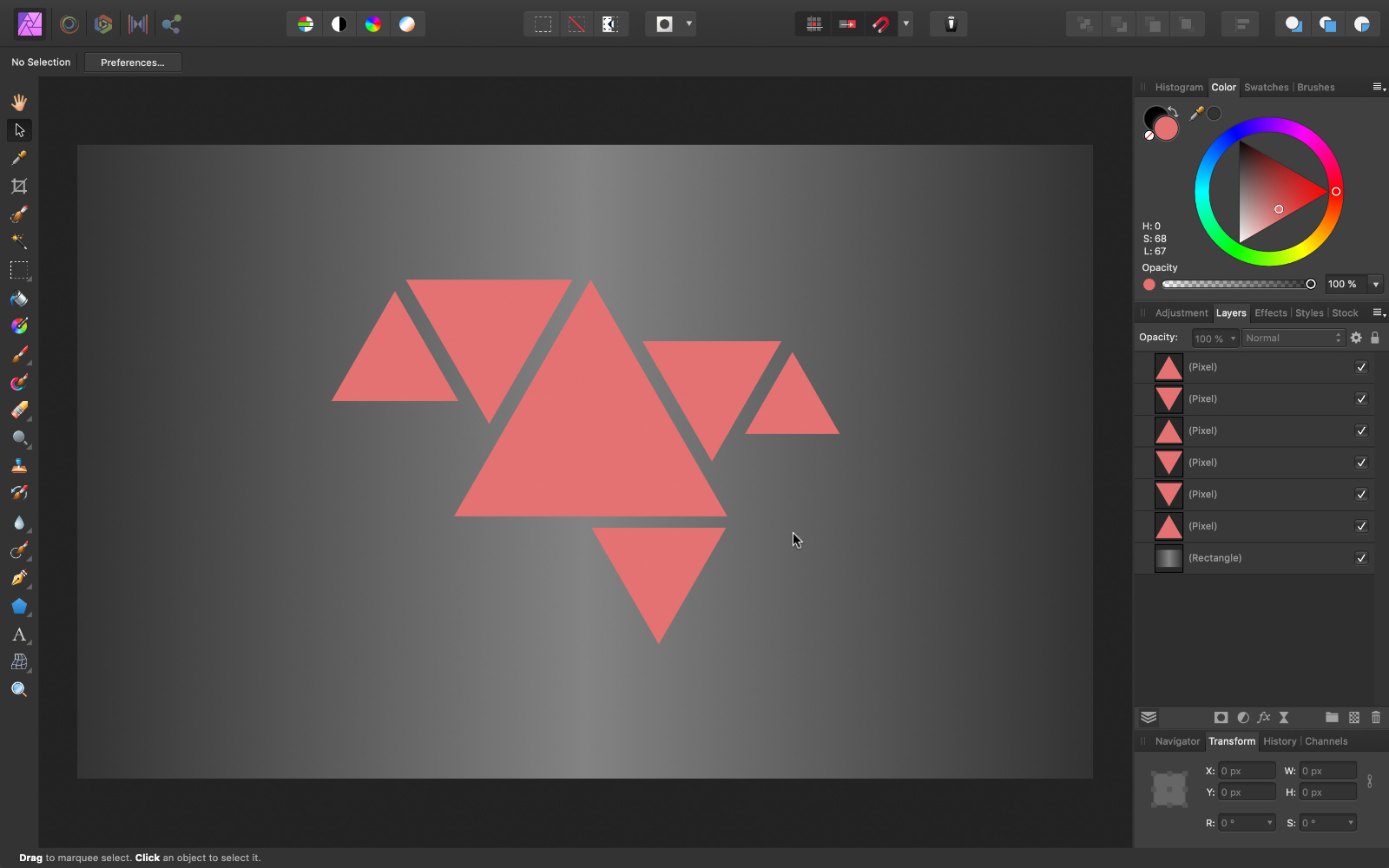 Repeat to create more triangles