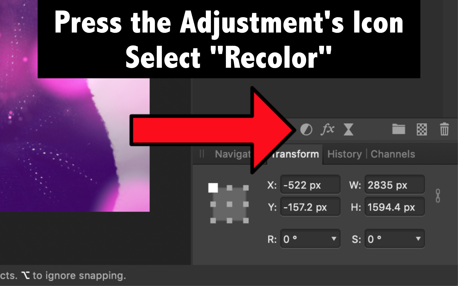 Apply a recolor adjustment layer. 